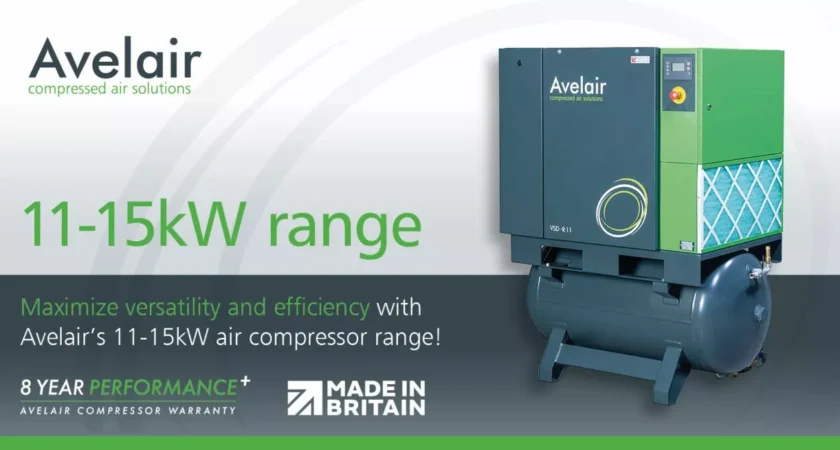 Highly efficient 11-15kW air compressor range