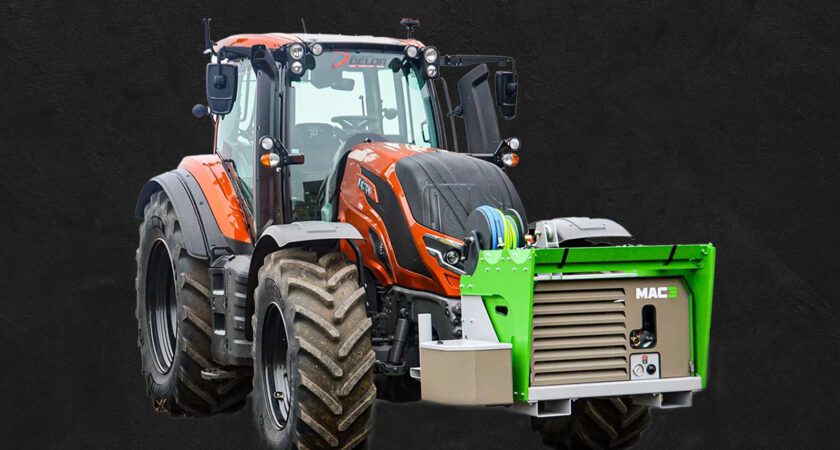 Tractor-mounted hydraulic driven air compressor for agricultural work
