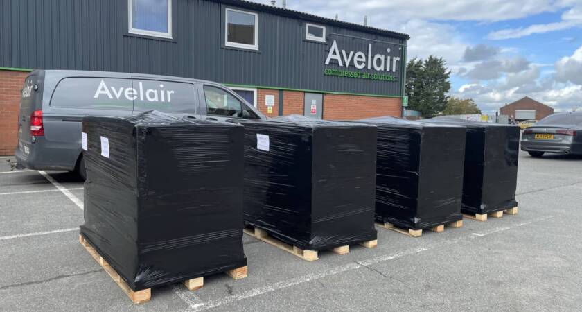 Mobile air compressor fleet out for dispatch